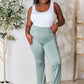 Heimish Fall Mornings Wide Waistband Sports Pants in Sage