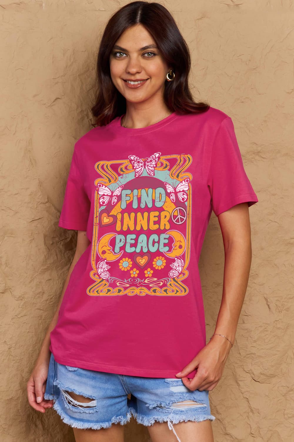 Simply Love FIND INNER PEACE Graphic Cotton T-Shirt