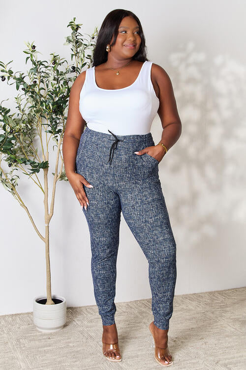 LOVEIT My Mantra Heathered Drawstring Leggings with Pockets