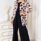 Double Take A Whole Vibe Button Front Longline Cardigan Leopard Print
