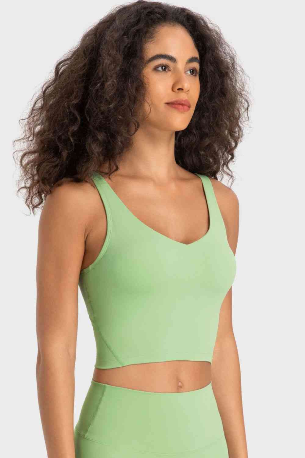 Cherished Deep V-Neck Crop Sports Bra