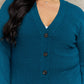 Zenana Kiss Me Tonight Button Down Cardigan in Teal