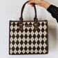David Jones Makin' Statements Argyle Pattern PU Leather Handbag