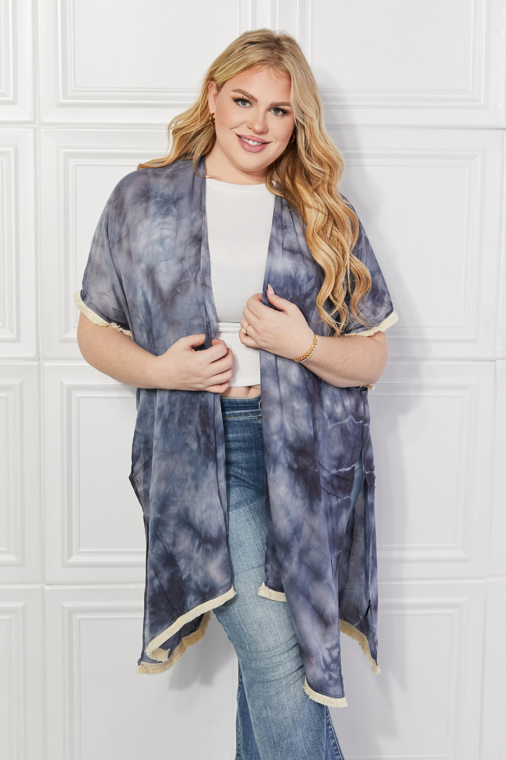 Justin Taylor Cloud Rush Swim Cover-Up Kimono Cardigan