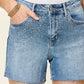 Judy Blue Rhea High Waist Rhinestone Decor Denim Shorts