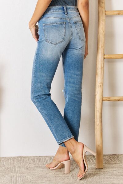 Kancan Maeve High Rise Distressed Slim Straight Jeans