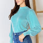 Zenana My Trendy Year Mock Neck Ribbed Long Sleeve Top