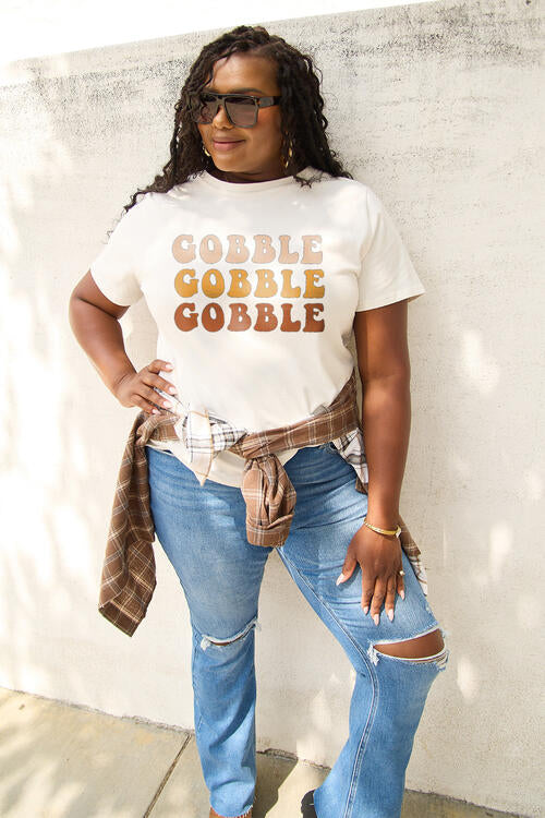 Simply Love GOBBLE GOBBLE GOBBLE Short Sleeve Graphic T-Shirt