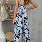 Vacation Mode On Botanical Print Spaghetti Strap Cropped Jumpsuit