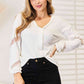Double Take Beauty From Within V-Neck Blouse