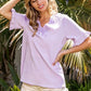BiBi Lavender Chic V-Neck Short Sleeve Blouse
