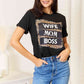 Simply Love WIFE MOM BOSS Leopard Graphic T-Shirt