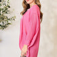 Heimish Capturing Magic Open Front Long Sleeve Cardigan in Fuchsia Pink