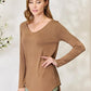 Zenana Glamour and Grace Long Sleeve V-Neck Top