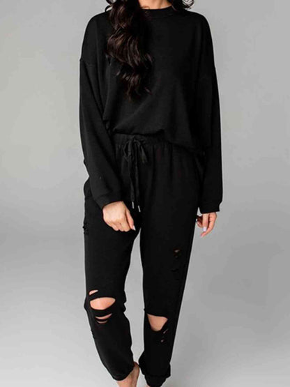 Me, Myself And I Distressed Sweatshirt and Joggers Set