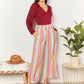 Double Take Keep Smiling Striped Smocked Waist Pants with Pockets