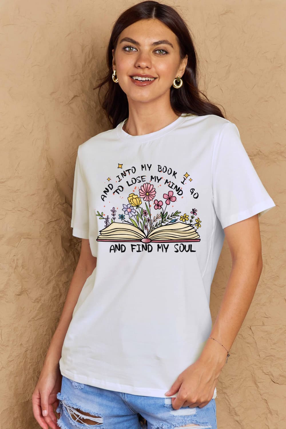 Simply Love Books, Flowers, Soul Graphic Cotton Tee