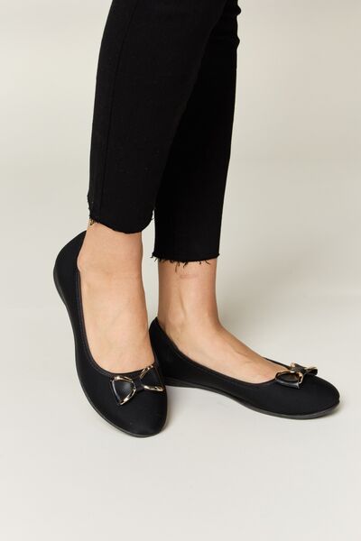 Forever Link Stepping Out Metal Buckle Flat Loafers