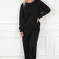 Double Take Let's Slow Down Textured Long Sleeve Top and Drawstring Pants Set