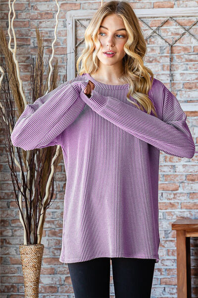 Heimish Serenity in Purple Dropped Shoulder Blouse