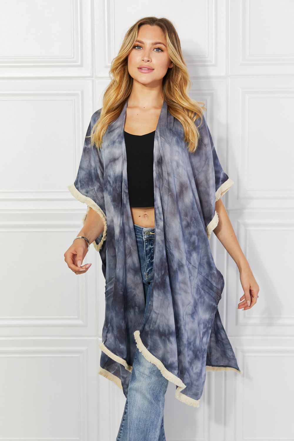 Justin Taylor Cloud Rush Swim Cover-Up Kimono Cardigan