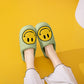 Melody A Perfect Day Smiley Face Cozy Slippers in Mint/Yellow