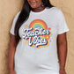 Simply Love TEACHER VIBES Graphic Cotton T-Shirt