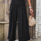 Working Late Tonight Ruched Detail High Waist Wide Leg Pants