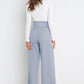 Office Chic Tie Front Wide Paperbag Waist Leg Pants