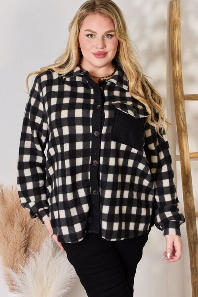 Hailey & Co By The Fireplace Plaid Button Up Jacket