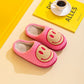 Melody A Perfect Day Smiley Face Cozy Slippers in Fuchsia/Yellow