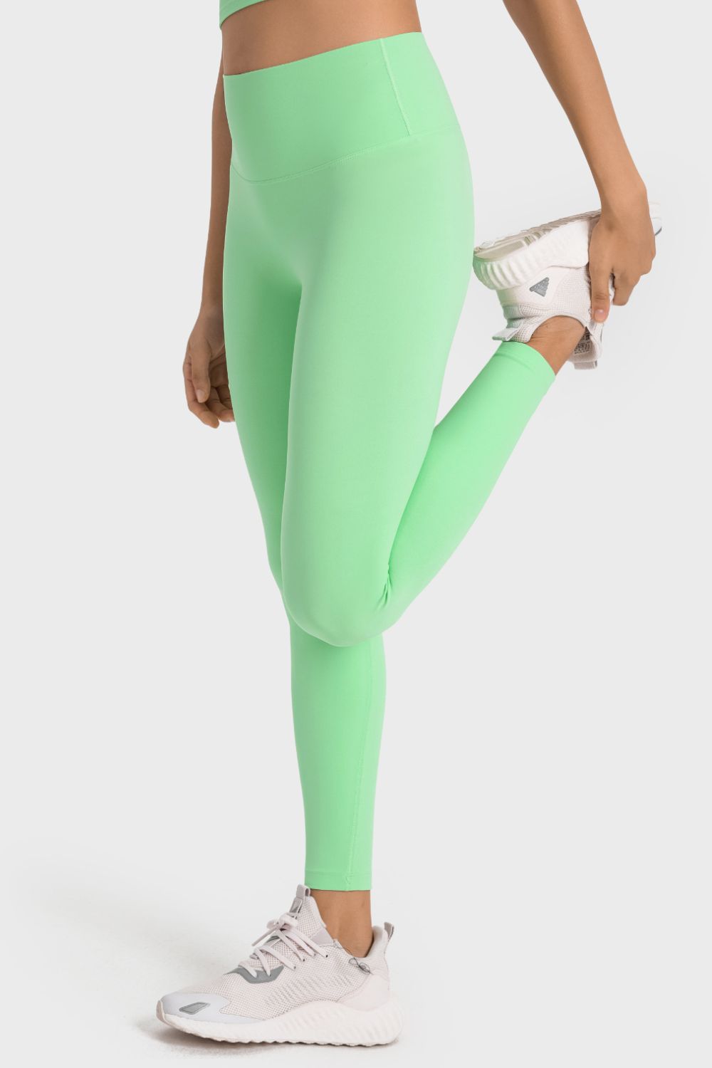 Meet You At The Bar(Bell) Feels Like Skin High-Rise Wide Waistband Yoga Leggings