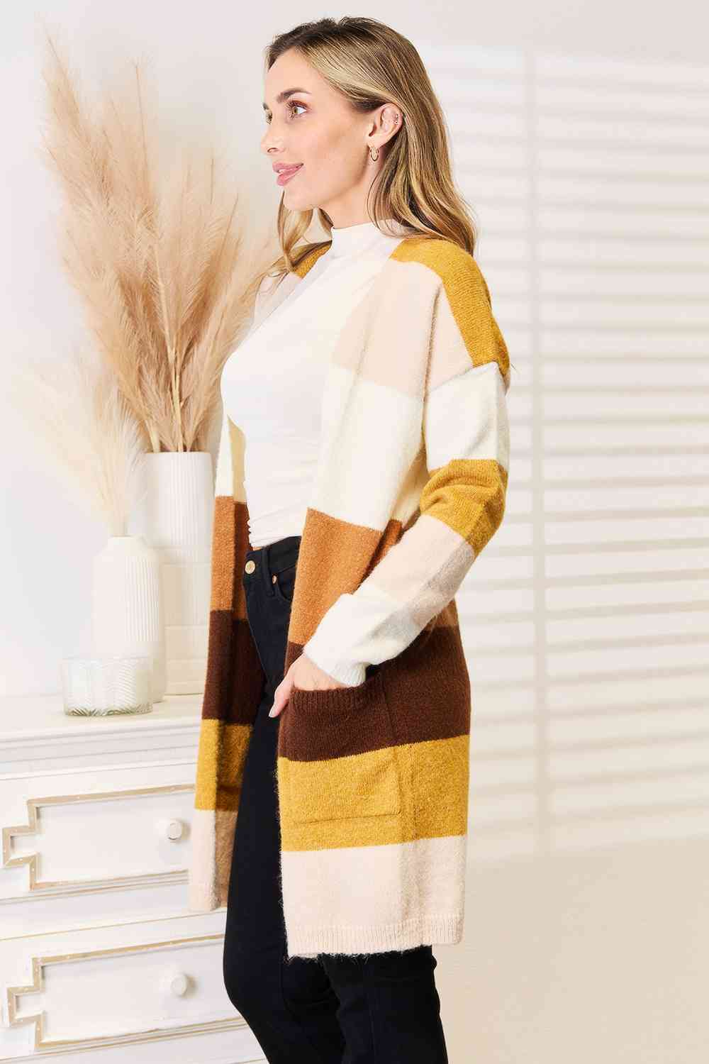 Woven Right I Like You A Latte Color Block Cardigan