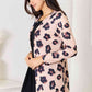 Double Take A Whole Vibe Button Front Longline Cardigan Leopard Print