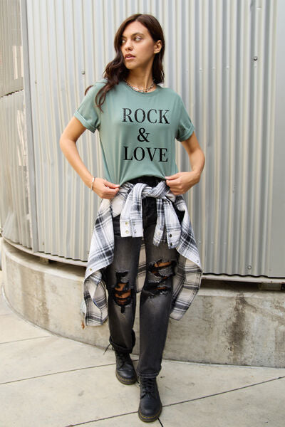 Simply Love ROCK ＆ LOVE Short Sleeve Graphic T-Shirt