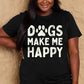 Simply Love DOGS MAKE ME HAPPY Graphic Cotton T-Shirt