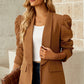 Double Take Leading The Day Puff Sleeve Shawl Collar Blazer