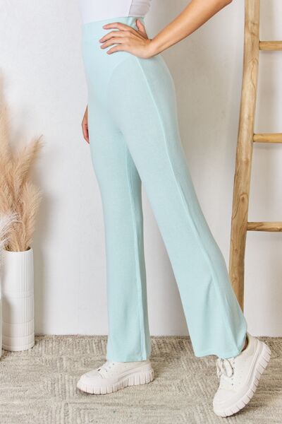 RISEN All Day Mint High Waist Ultra Soft Knit Flare Pants