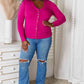 Zenana Magenta Memories V-Neck Long Sleeve Button-Down Cardigan in Magenta