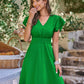 The Greener Side of Life Flutter Sleeve V-Neck Dress