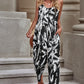 Vacation Mode On Botanical Print Spaghetti Strap Cropped Jumpsuit