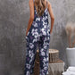 Vacation Mode On Botanical Print Spaghetti Strap Cropped Jumpsuit