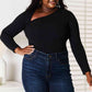 Basic Bae Burst Of Joy Asymmetrical Neck Long Sleeve Top