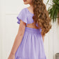 Olivia's Girls Ruffle Hem Tie-Back Flutter Sleeve Dress