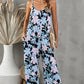 Vacation Mode On Botanical Print Spaghetti Strap Cropped Jumpsuit
