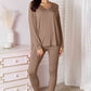Basic Bae Ready To Unwind V-Neck Soft Rayon Long Sleeve Top and Pants Lounge Set
