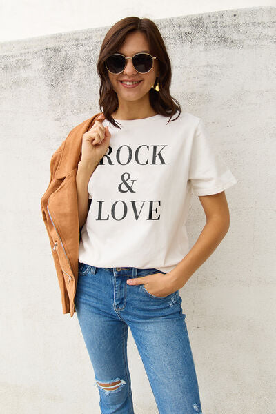 Simply Love ROCK ＆ LOVE Short Sleeve Graphic T-Shirt