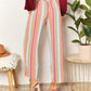 Double Take Keep Smiling Striped Smocked Waist Pants with Pockets