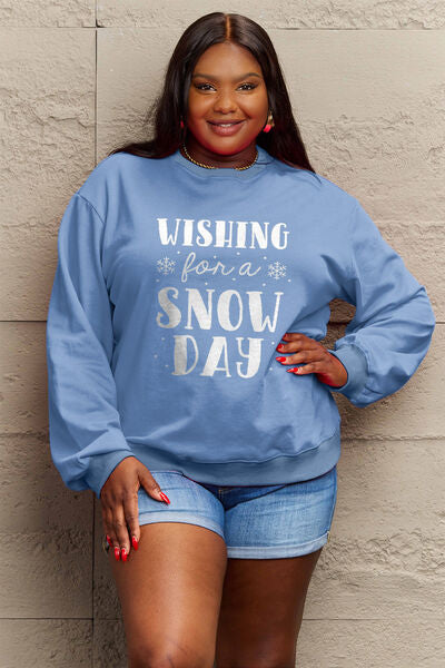 Simply Love WISHING FOR A SNOW DAY Graphic Sweatshirt