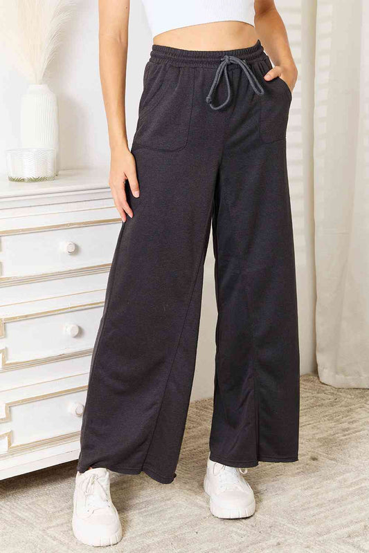 Basic Bae Cozy & Chic Wide Leg Pocketed Pants